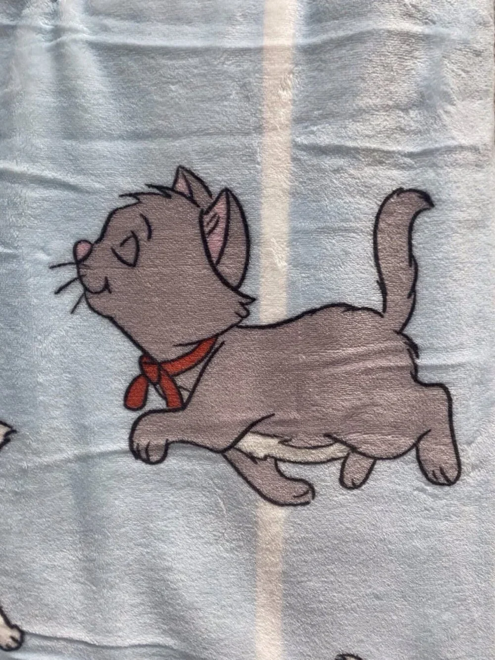 Disney The Aristocats Marie Toulouse & Berlioz Blue Soft Throw Blanket 50”x70”